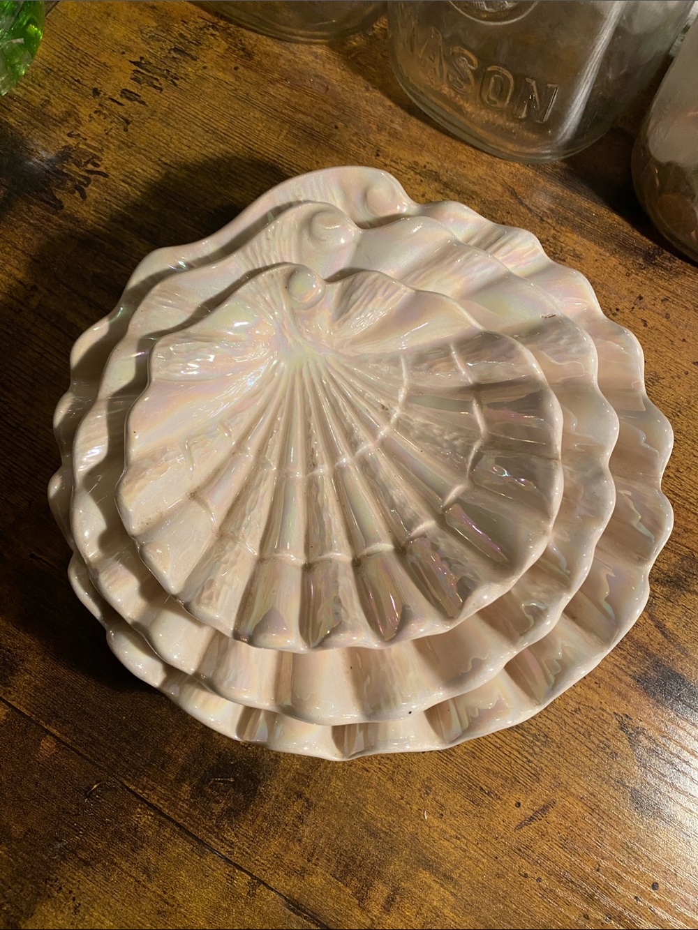 Iridescent Pearl Shell Ceramic Serving Plates - Marrice USA 711
